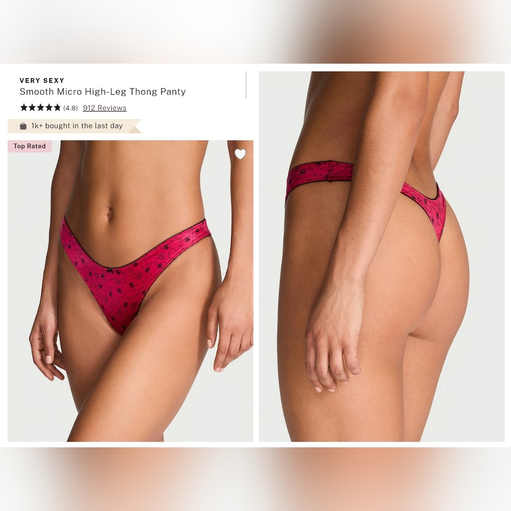 Victoria's Secret Very Sexy Smooth Micro High-leg Thong Panty SMALL